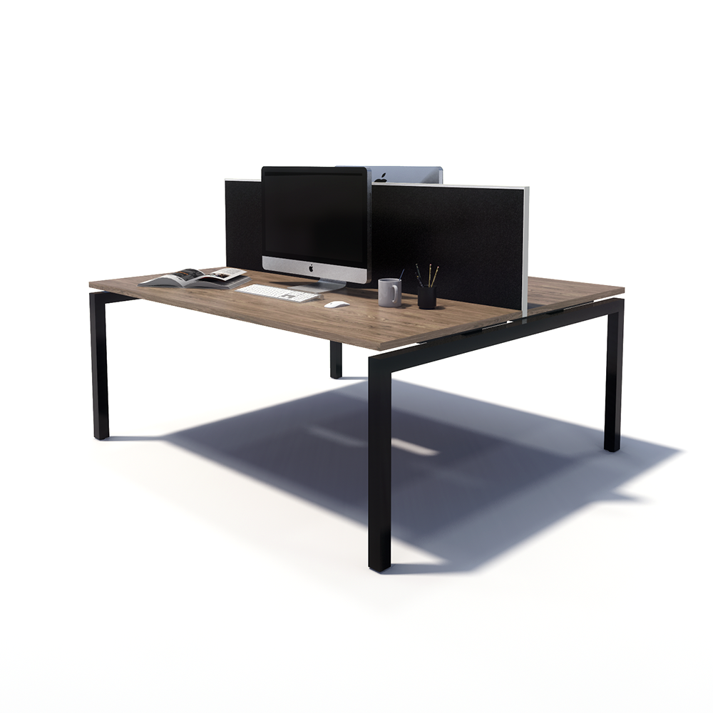 Gen Y 2 Person Back to Back Black Frame Workstation