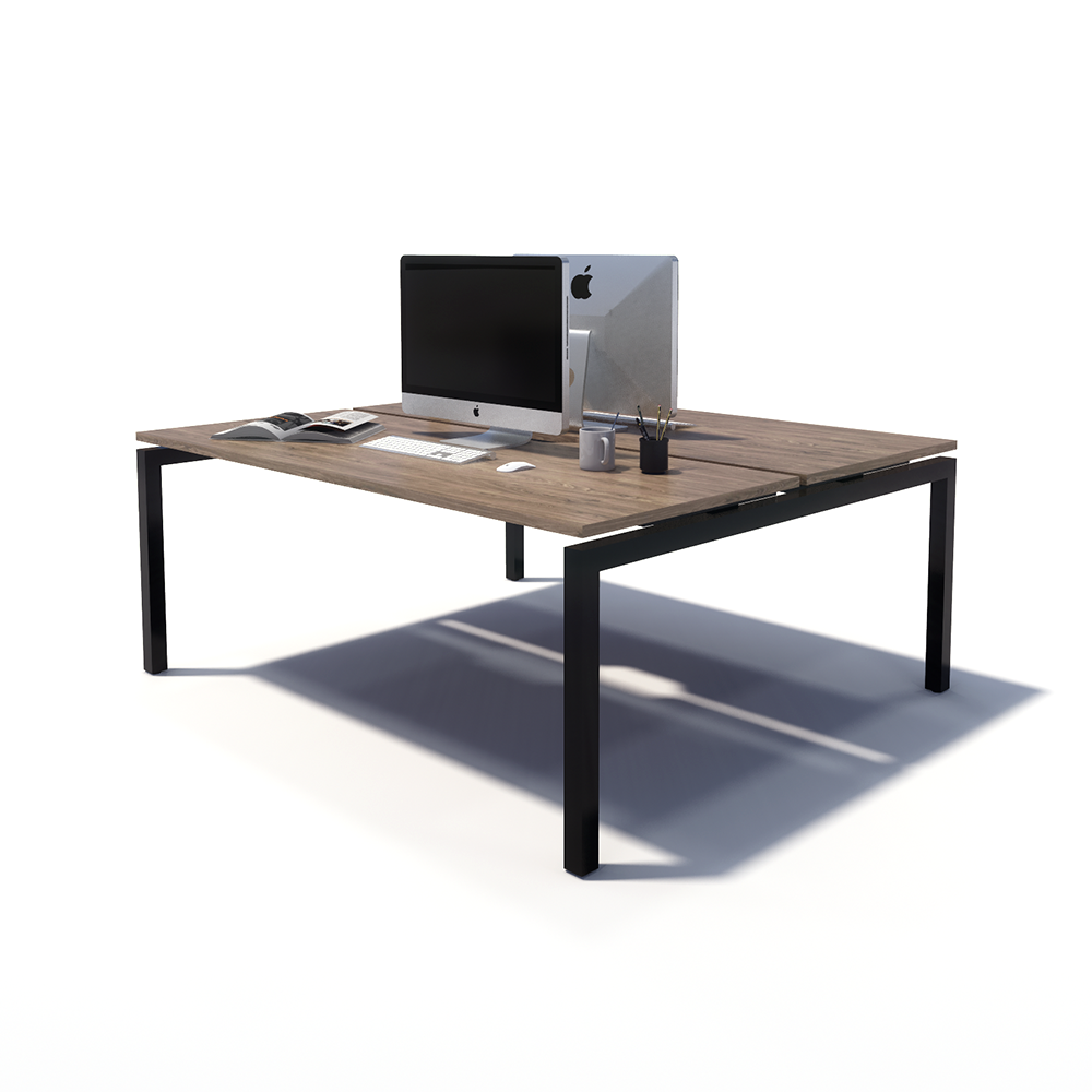 Gen Y 2 Person Back to Back Black Frame Workstation