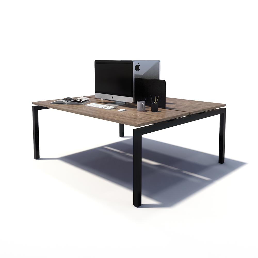 Gen Y 2 Person Back to Back Black Frame Workstation
