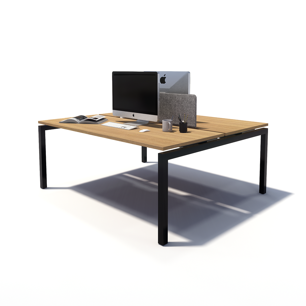Gen Y 2 Person Back to Back Black Frame Workstation