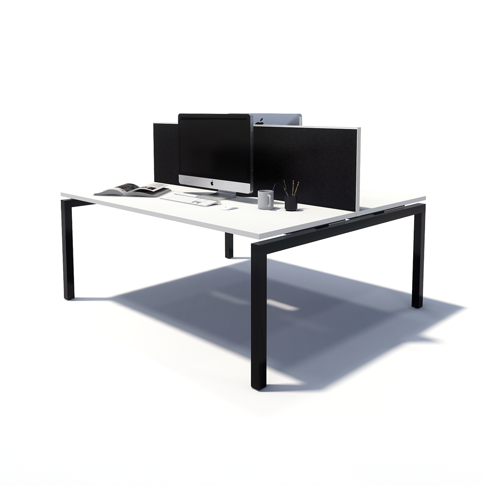Gen Y 2 Person Back to Back Black Frame Workstation