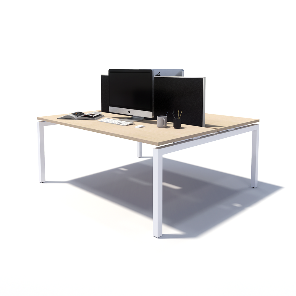 Gen Y 2 Person Back to Back White Frame Workstation