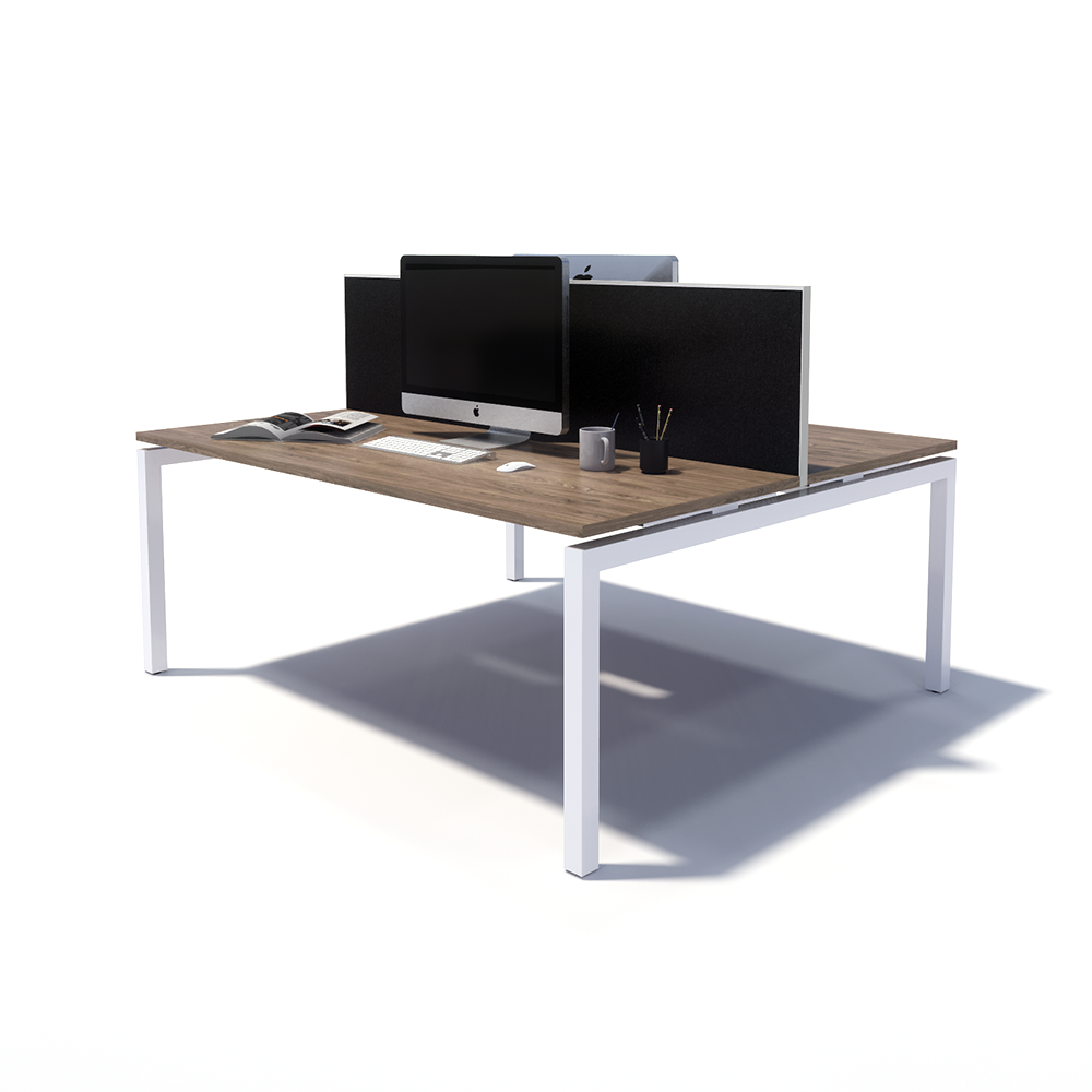 Gen Y 2 Person Back to Back White Frame Workstation