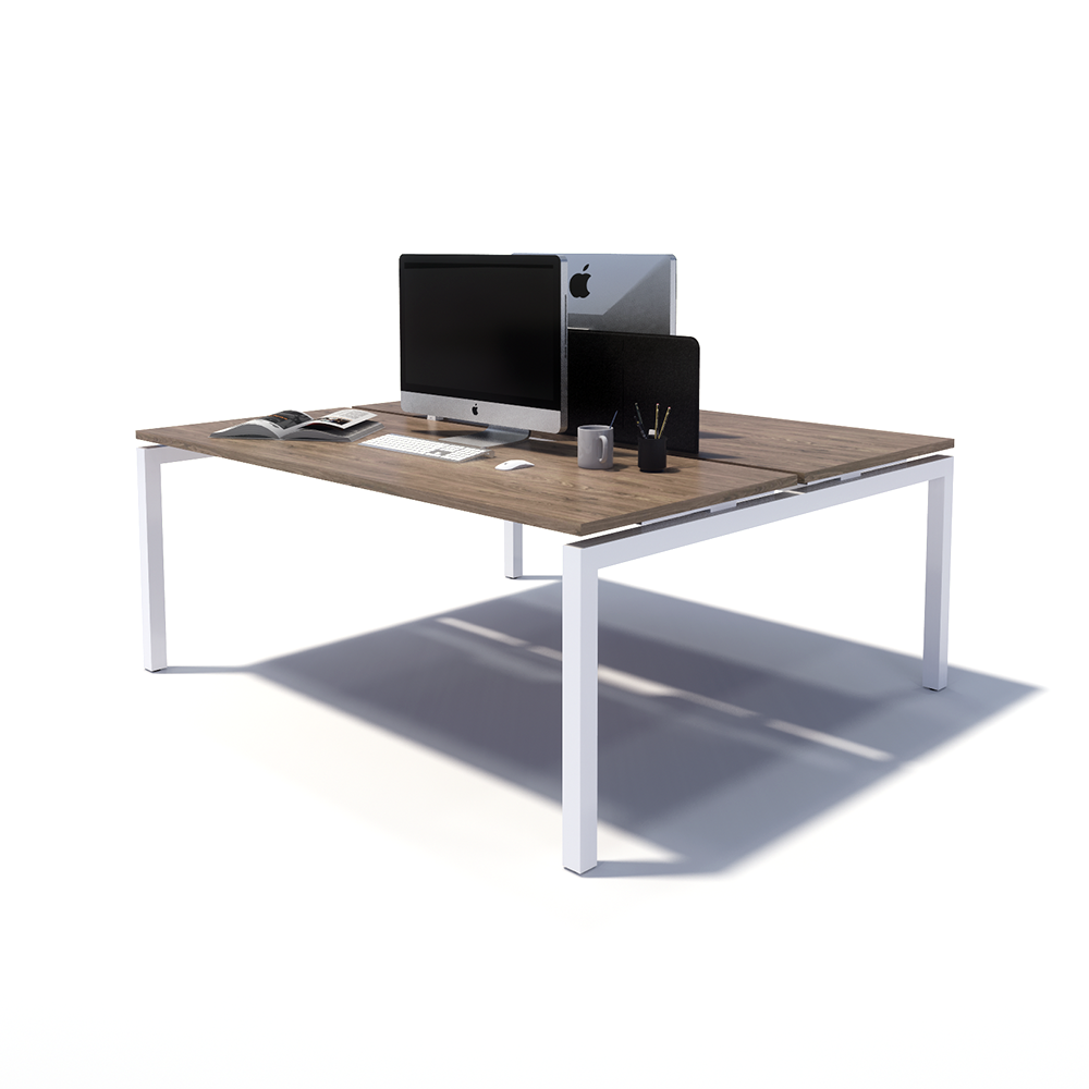 Gen Y 2 Person Back to Back White Frame Workstation