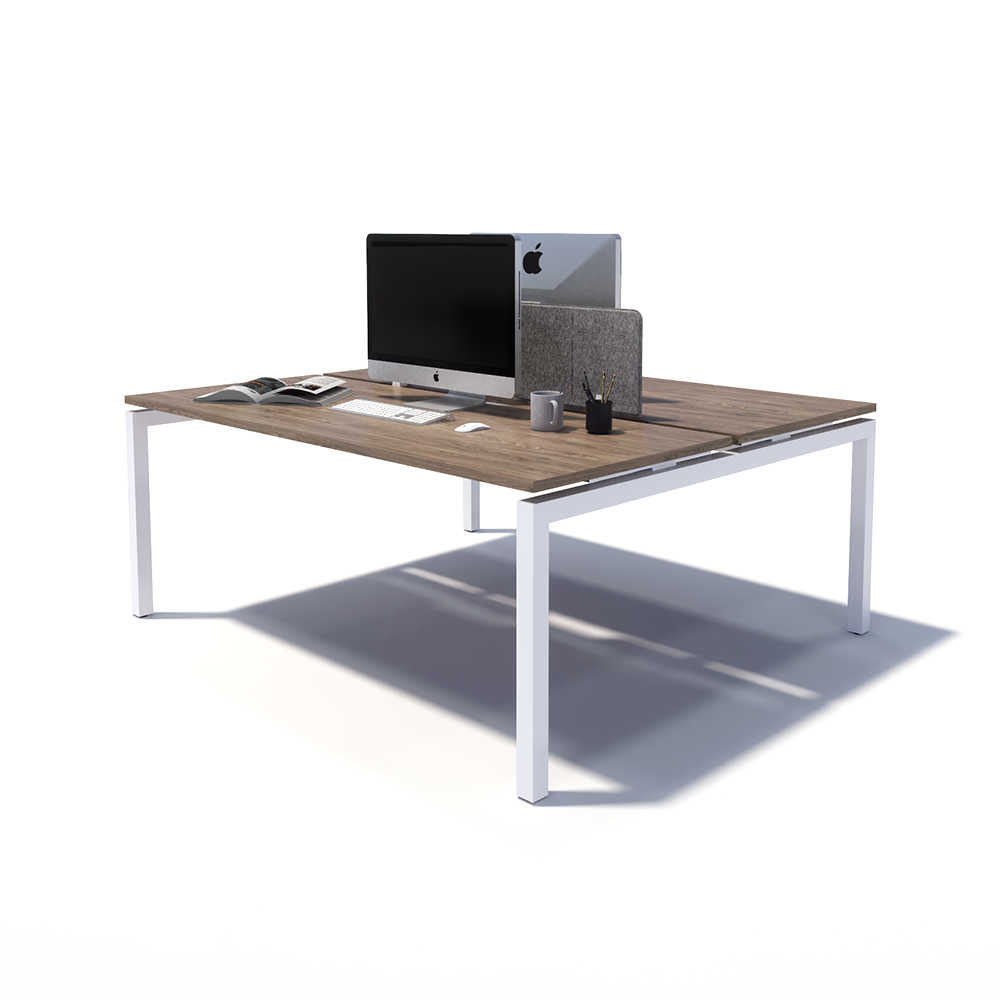 Gen Y 2 Person Back to Back White Frame Workstation