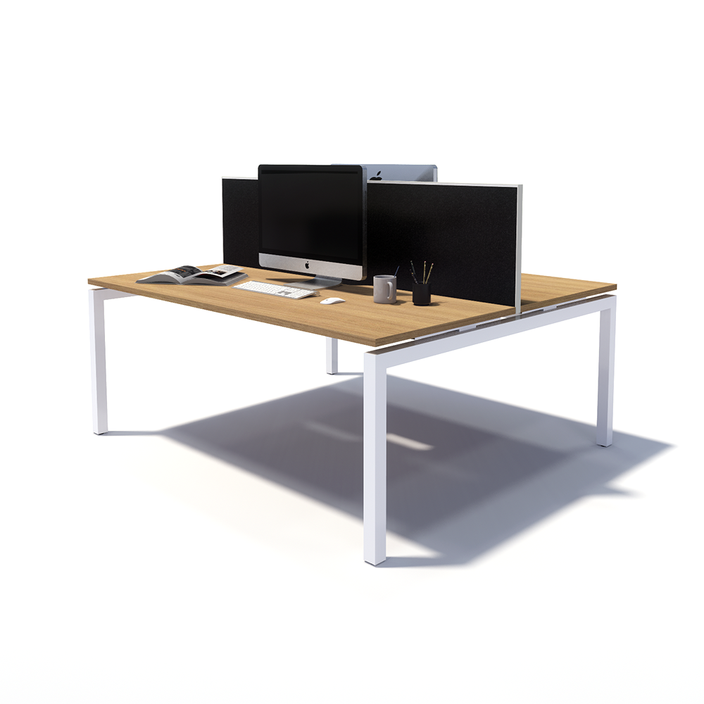 Gen Y 2 Person Back to Back White Frame Workstation