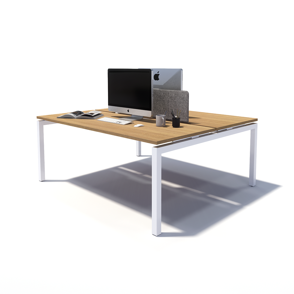 Gen Y 2 Person Back to Back White Frame Workstation