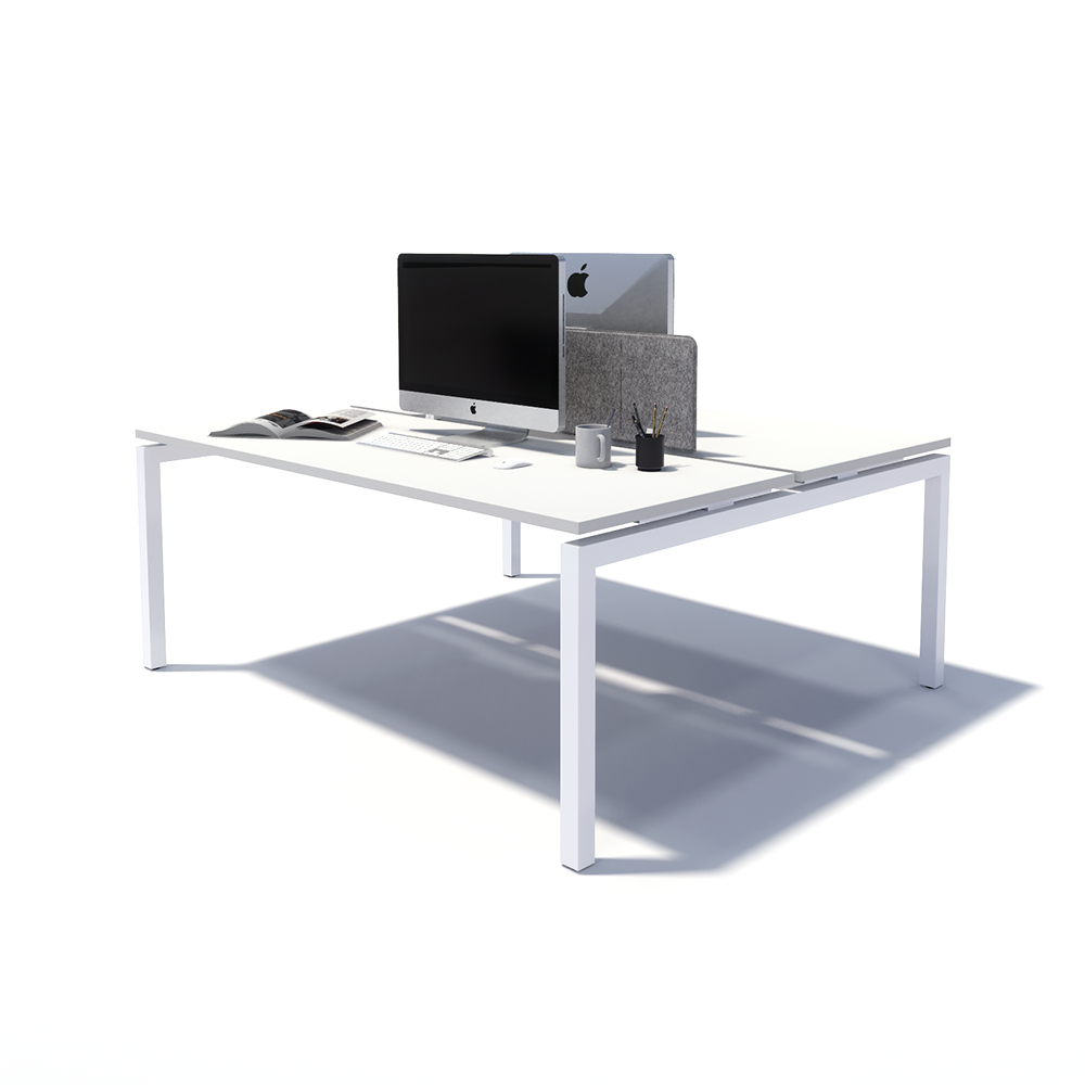 Gen Y 2 Person Back to Back White Frame Workstation