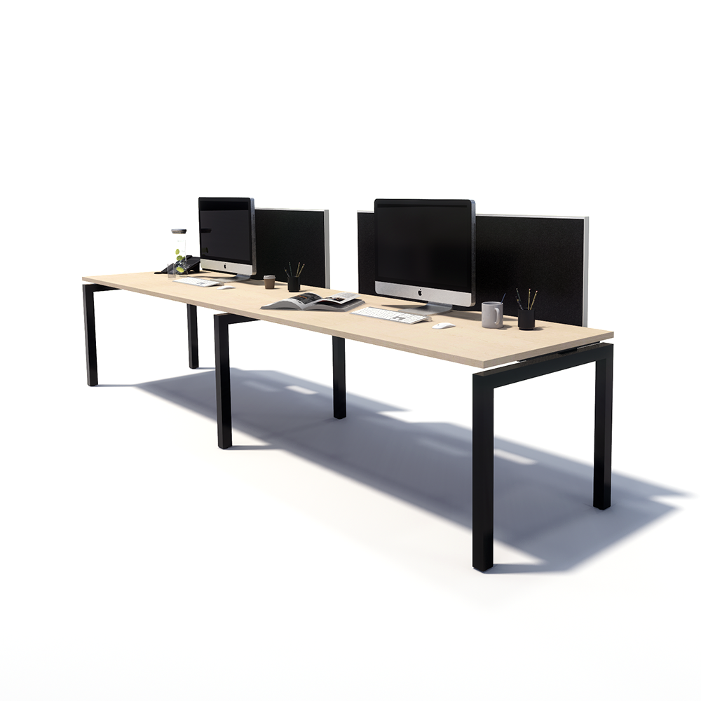 Gen Y 2 Person Side by Side Black Frame Workstation