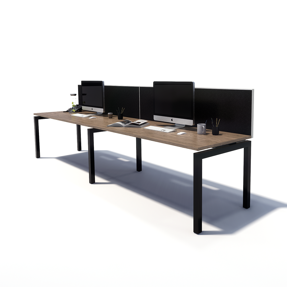 Gen Y 2 Person Side by Side Black Frame Workstation
