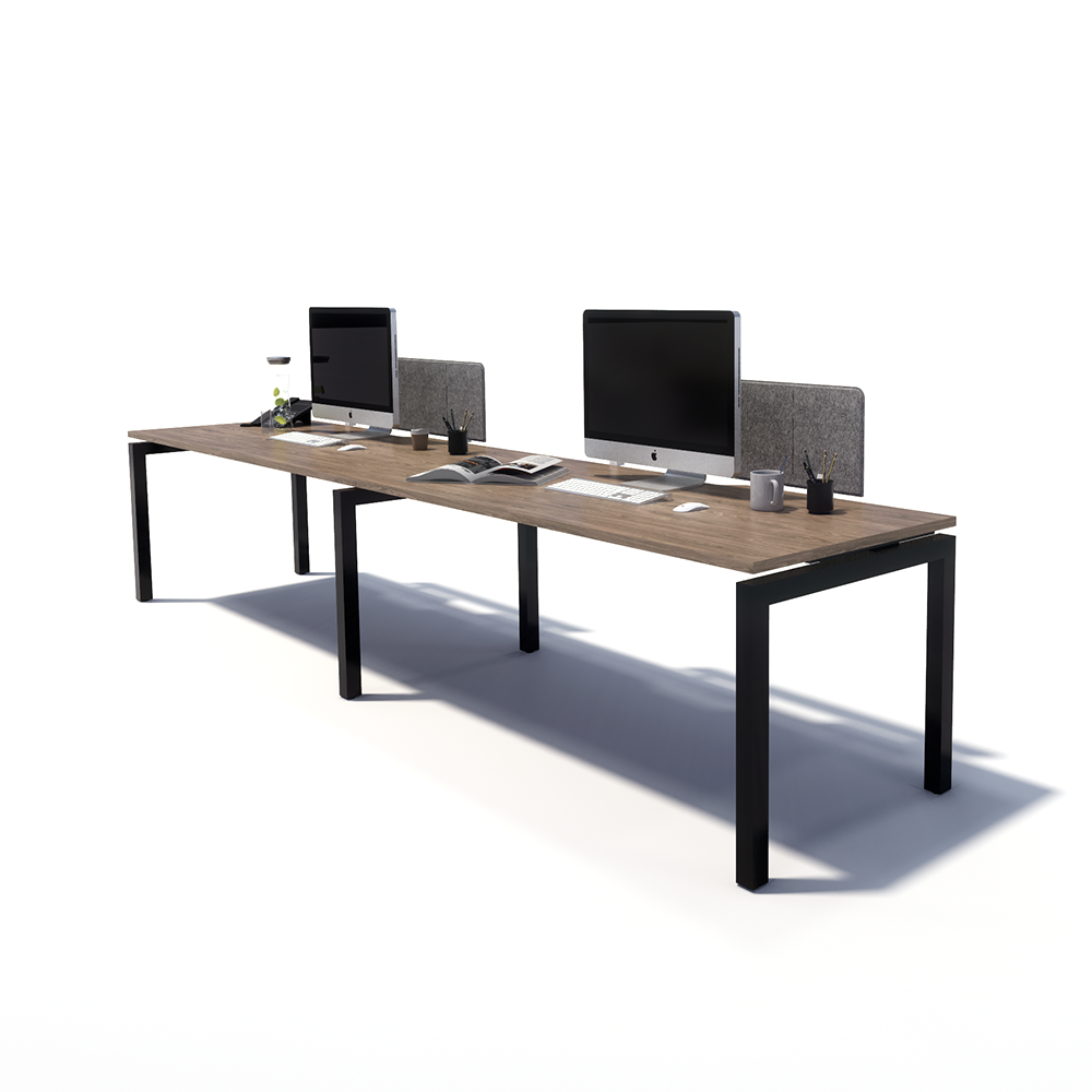 Gen Y 2 Person Side by Side Black Frame Workstation