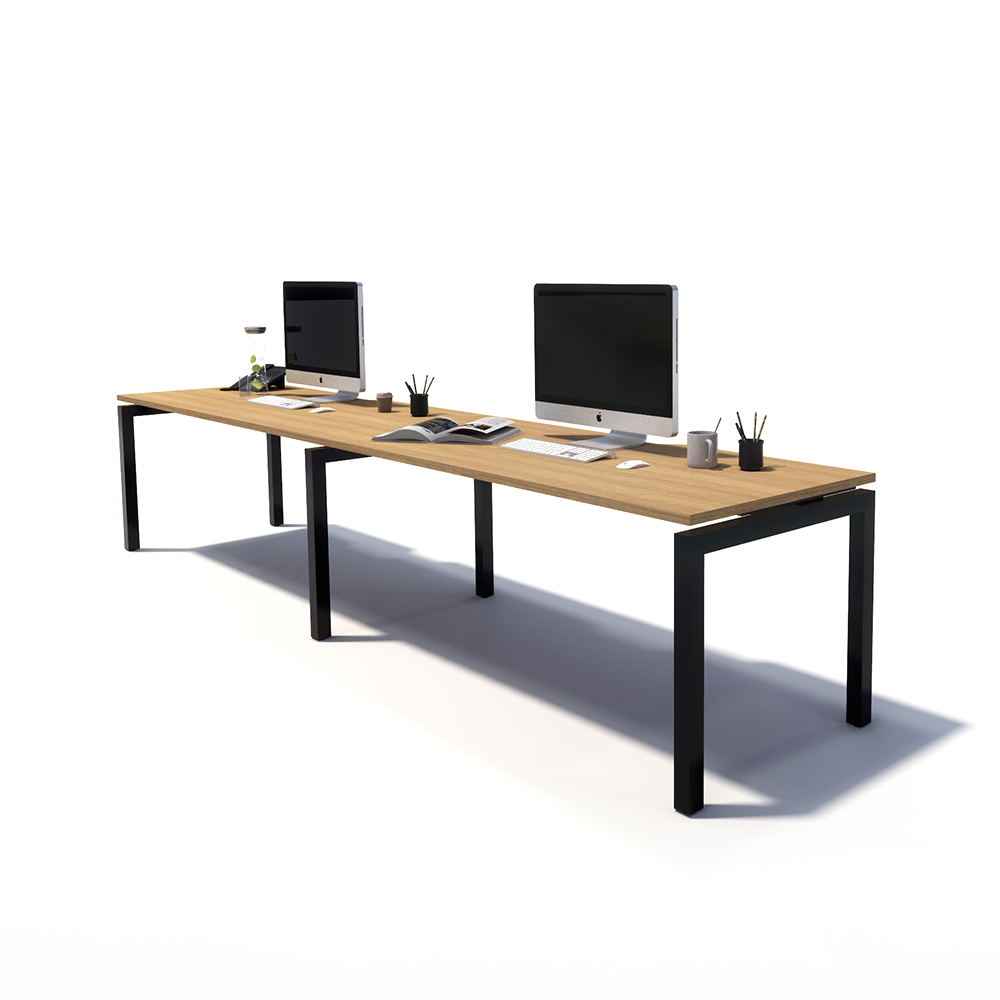 Gen Y 2 Person Side by Side Black Frame Workstation