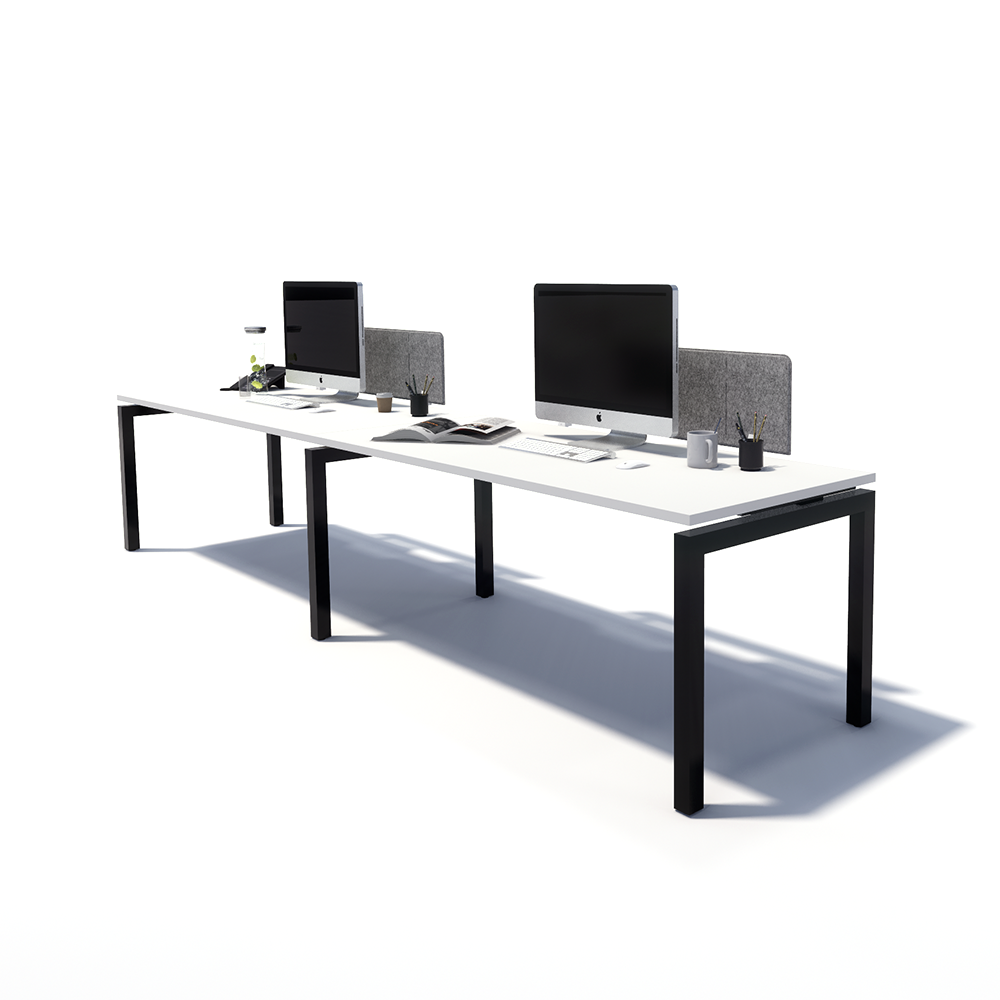Gen Y 2 Person Side by Side Black Frame Workstation