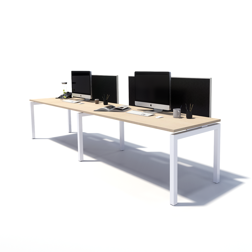 Gen Y 2 Person Side by Side White Frame Workstation