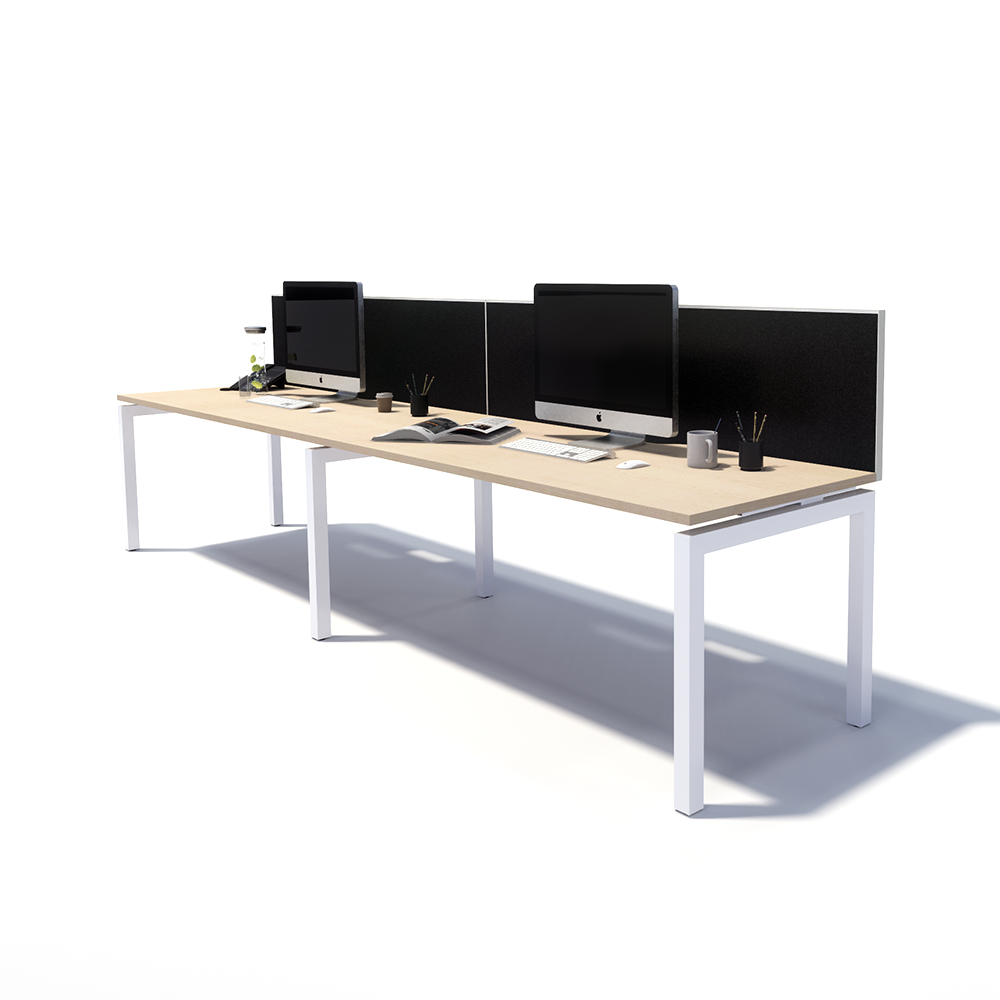 Gen Y 2 Person Side by Side White Frame Workstation