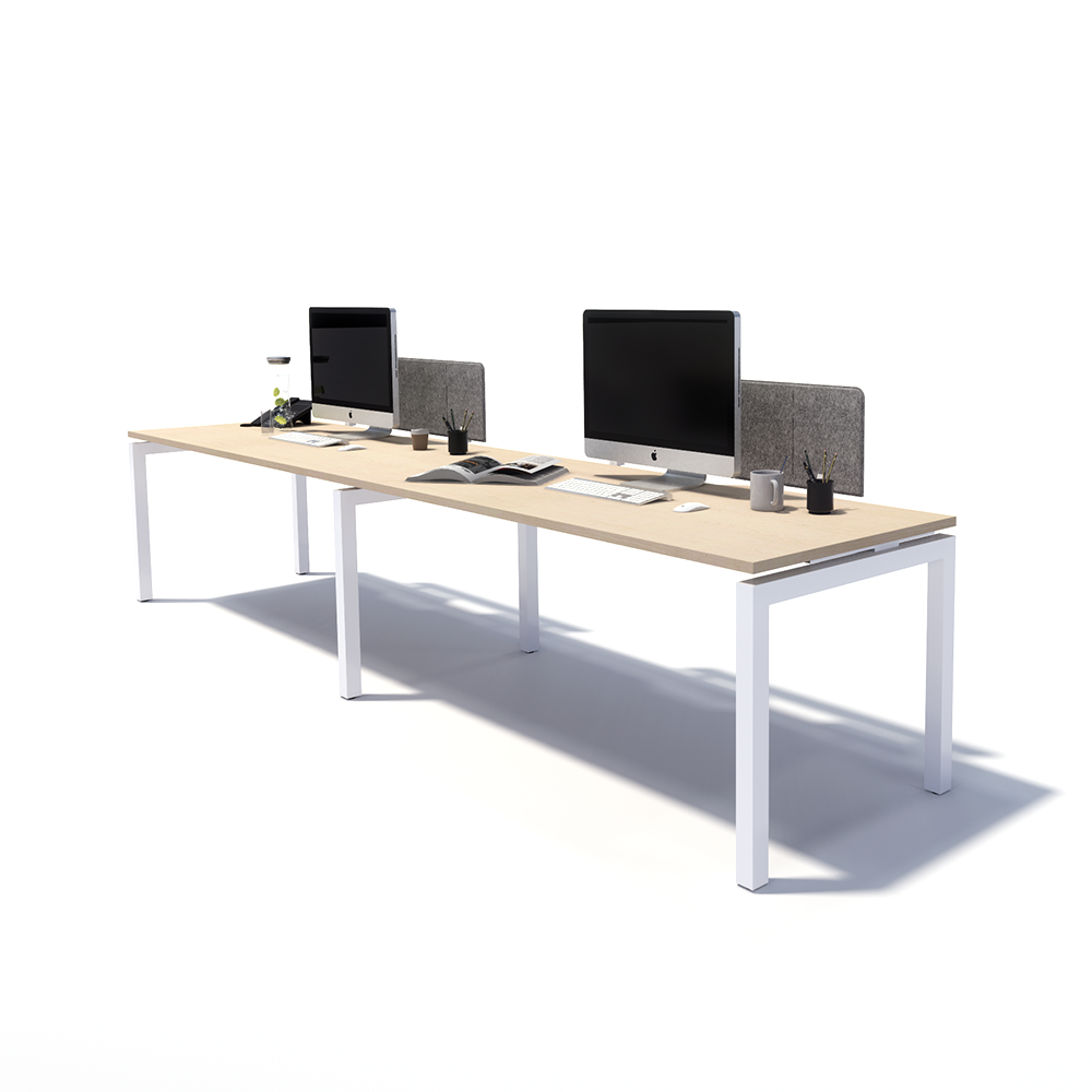 Gen Y 2 Person Side by Side White Frame Workstation