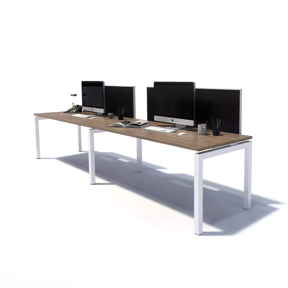 Gen Y 2 Person Side by Side White Frame Workstation