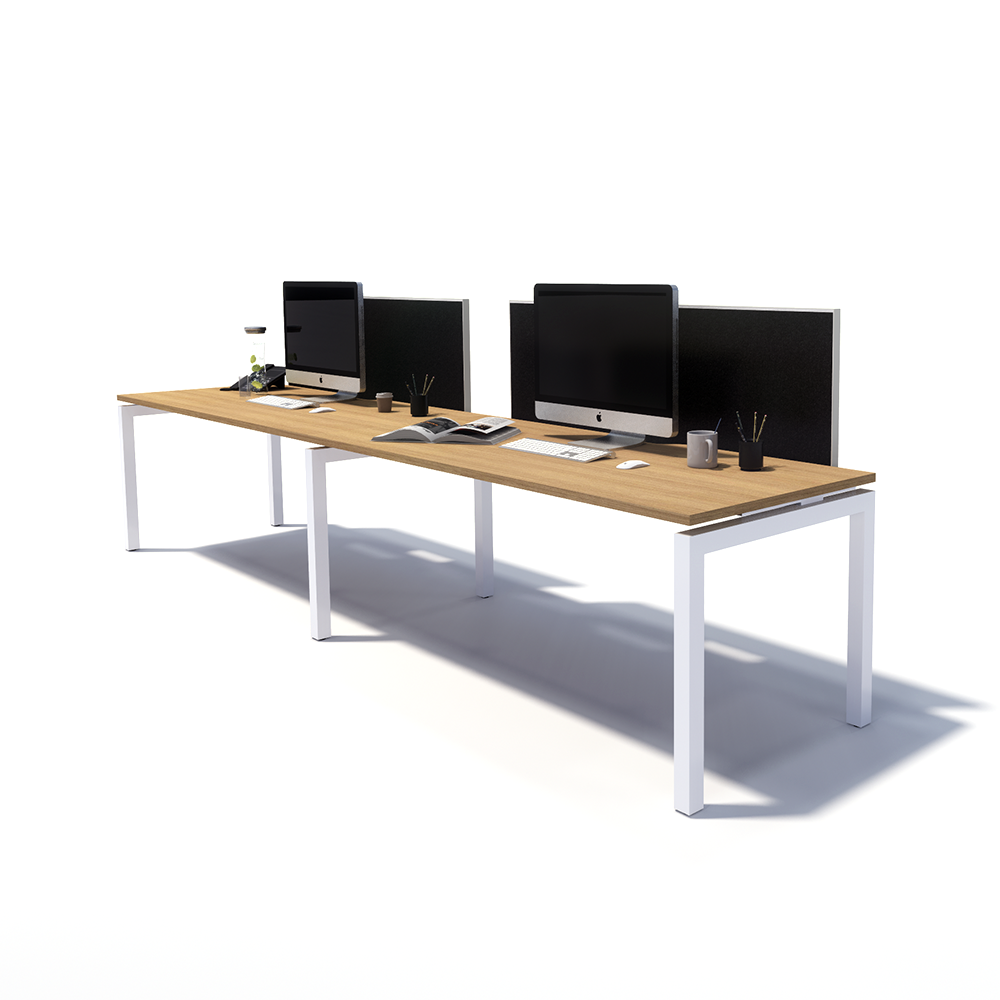 Gen Y 2 Person Side by Side White Frame Workstation