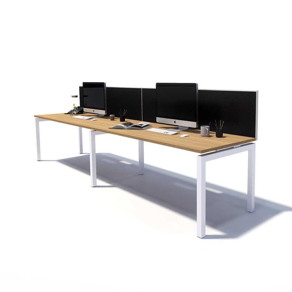 Gen Y 2 Person Side by Side White Frame Workstation