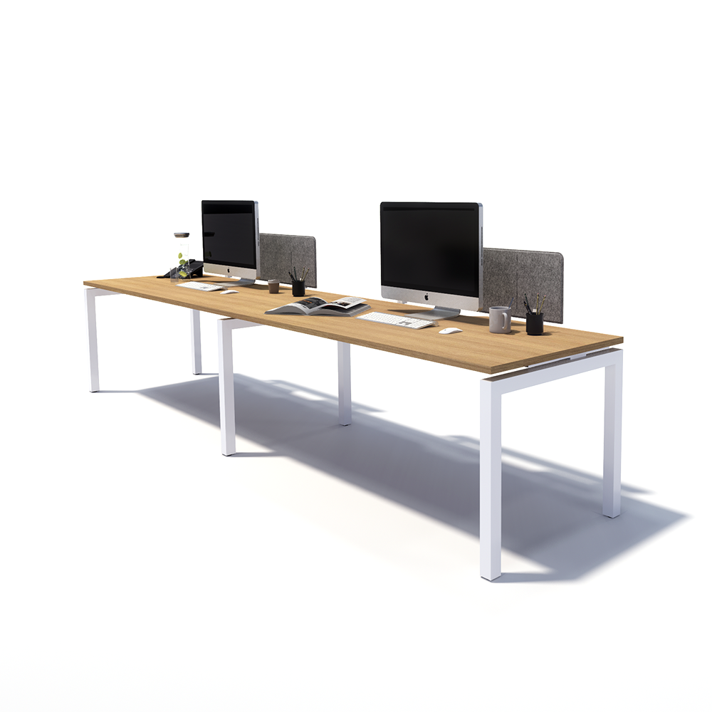 Gen Y 2 Person Side by Side White Frame Workstation