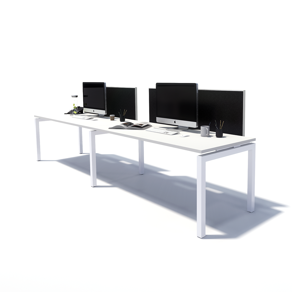Gen Y 2 Person Side by Side White Frame Workstation