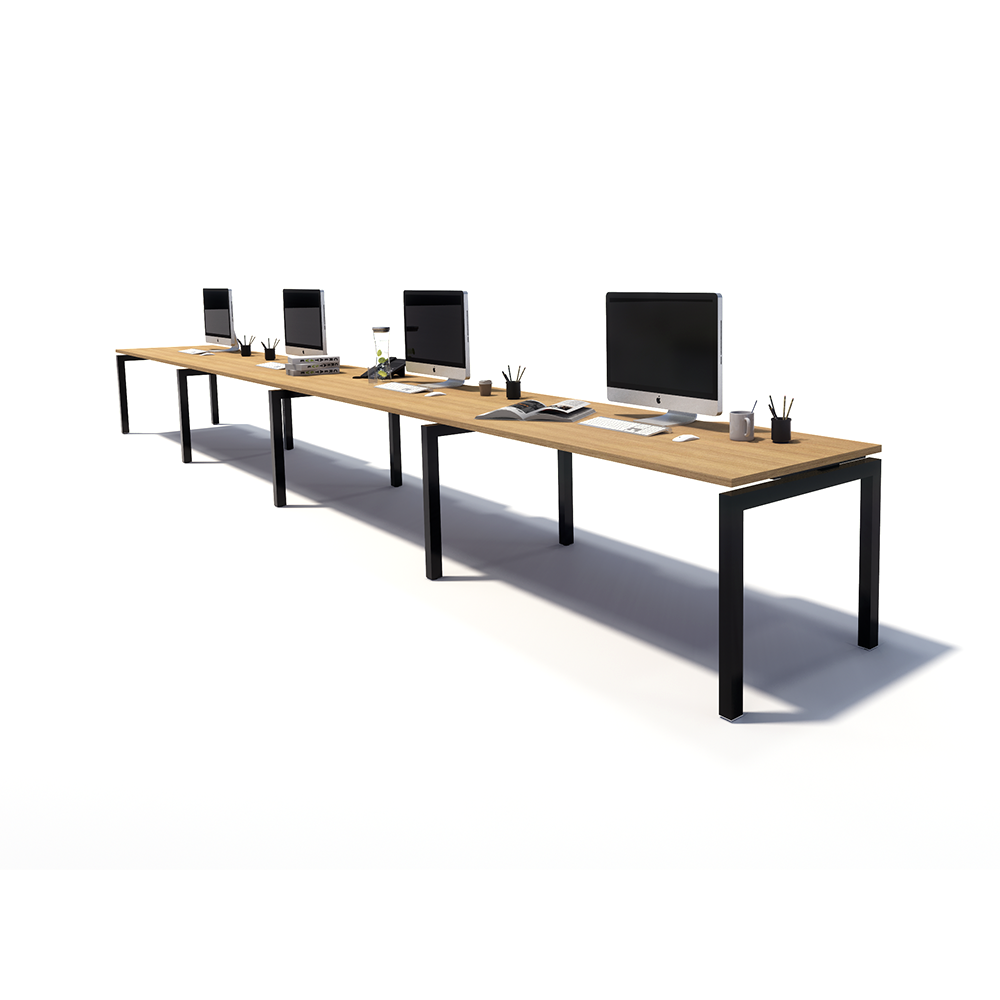 Gen Y 4 Person Side by Side Black Frame Workstation