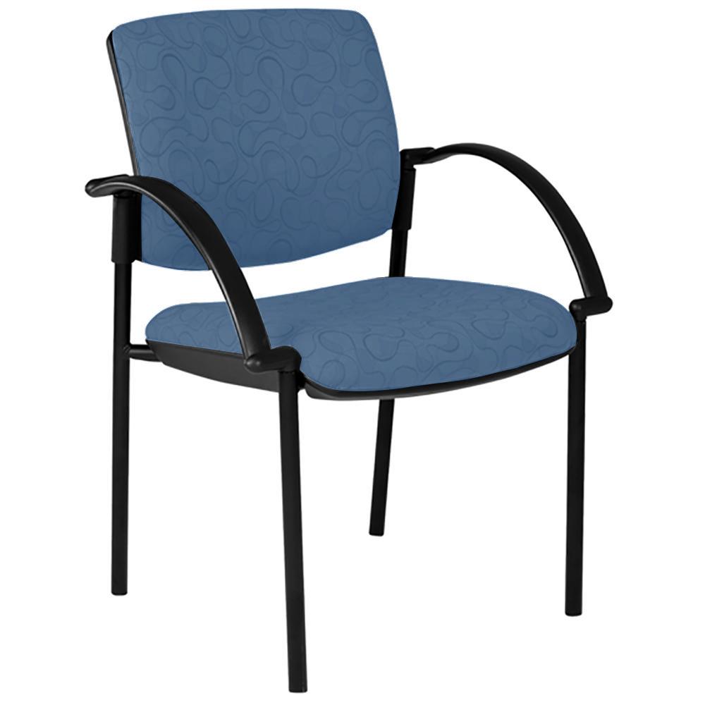 Maxi 4 Leg Black Frame Visitor Chair with Arms