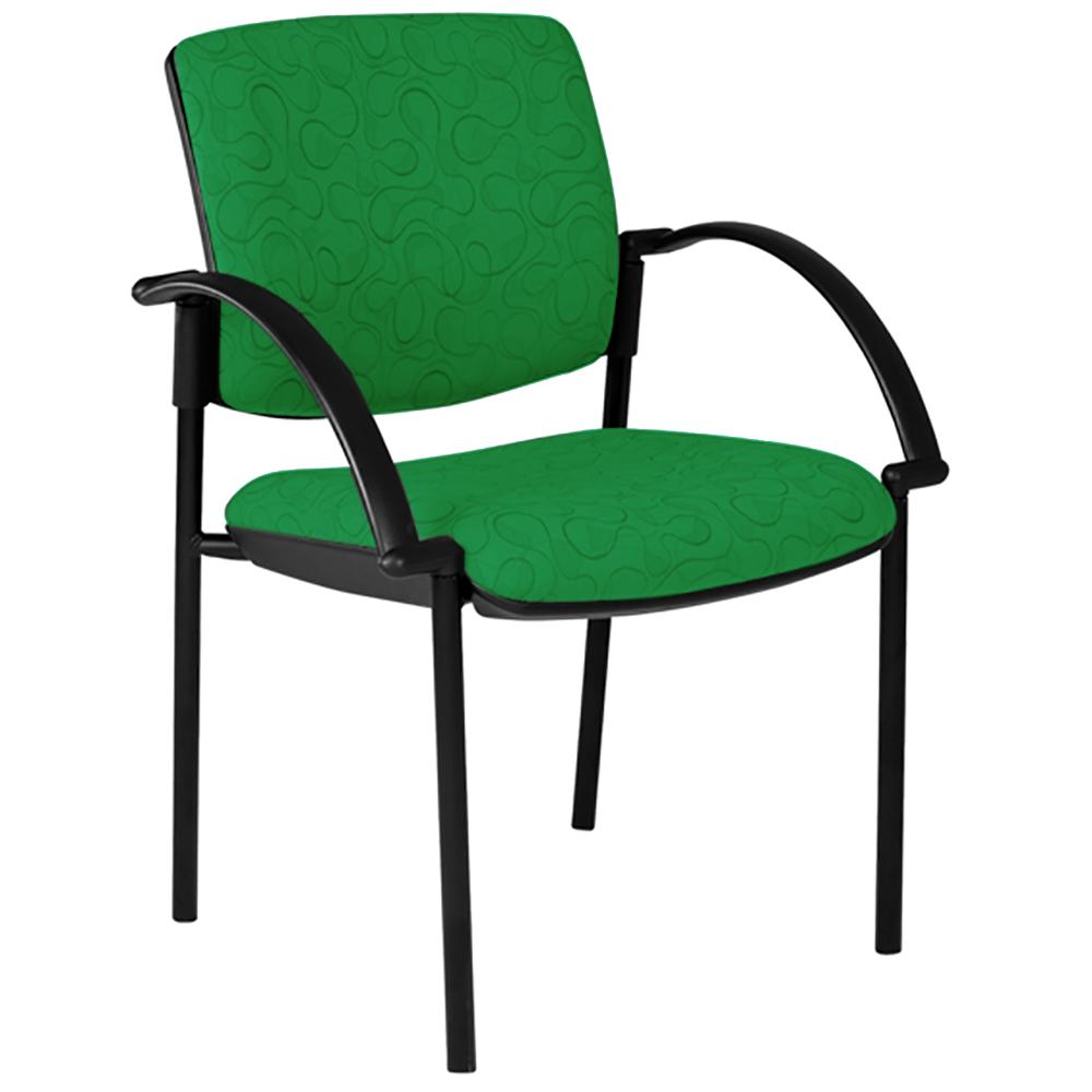Maxi 4 Leg Black Frame Visitor Chair with Arms