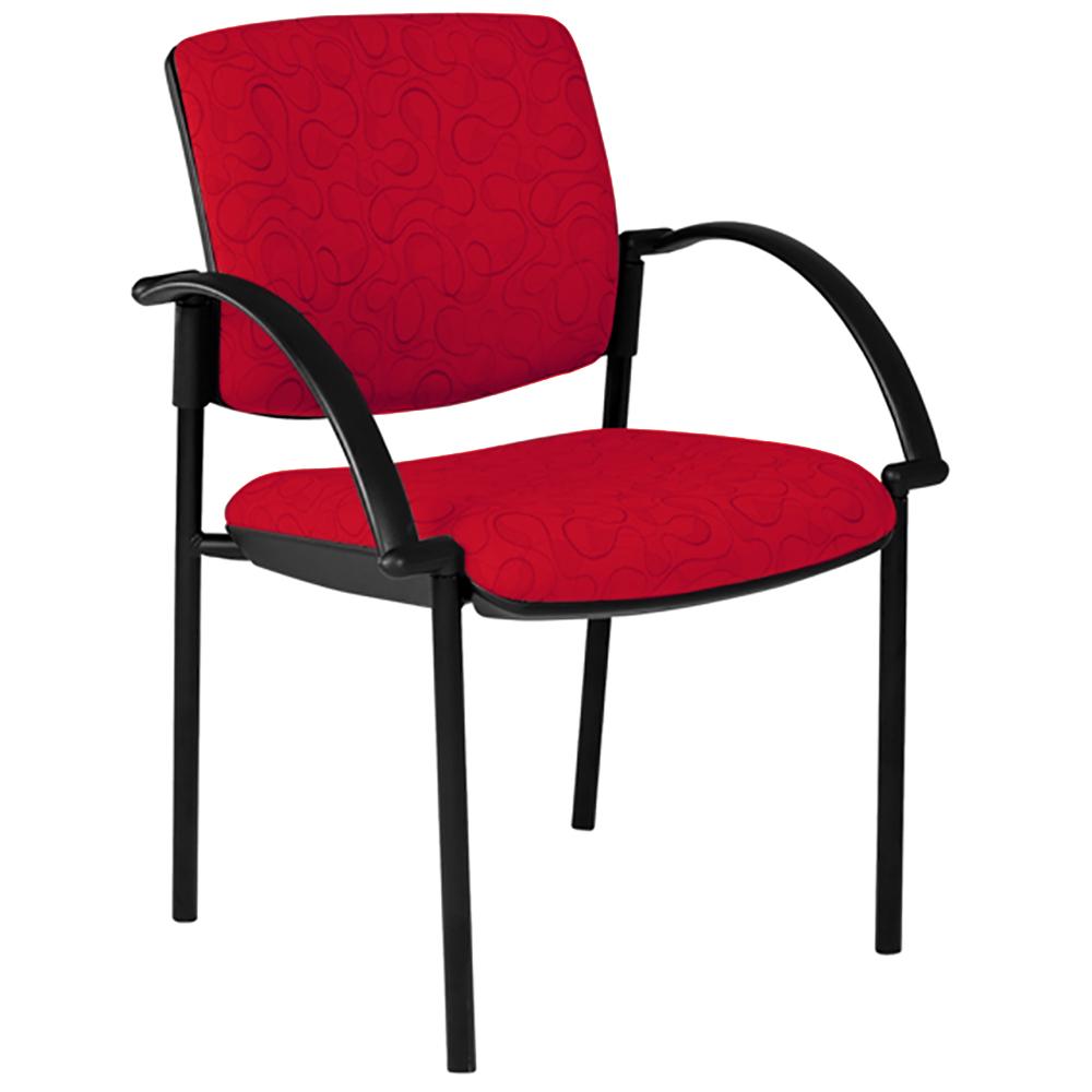 Maxi 4 Leg Black Frame Visitor Chair with Arms