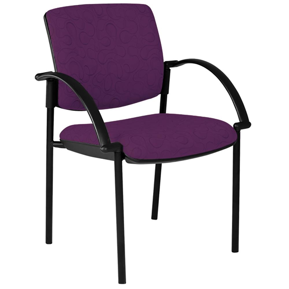 Maxi 4 Leg Black Frame Visitor Chair with Arms