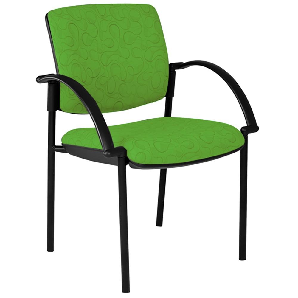 Maxi 4 Leg Black Frame Visitor Chair with Arms