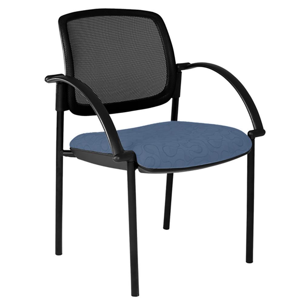 Maxi 4 Leg Mesh Back Black Frame Visitor Chair with Arms