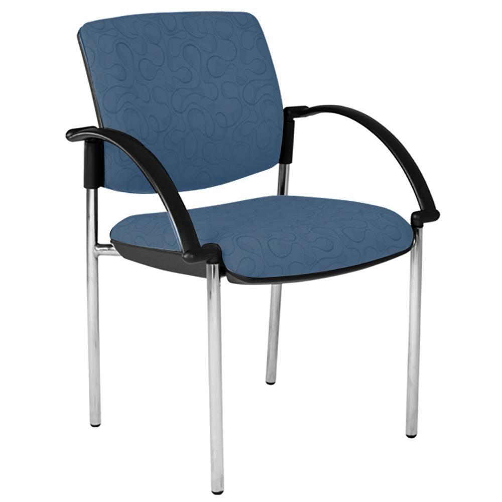 Maxi 4 Leg White Frame Visitor Chair with Arms