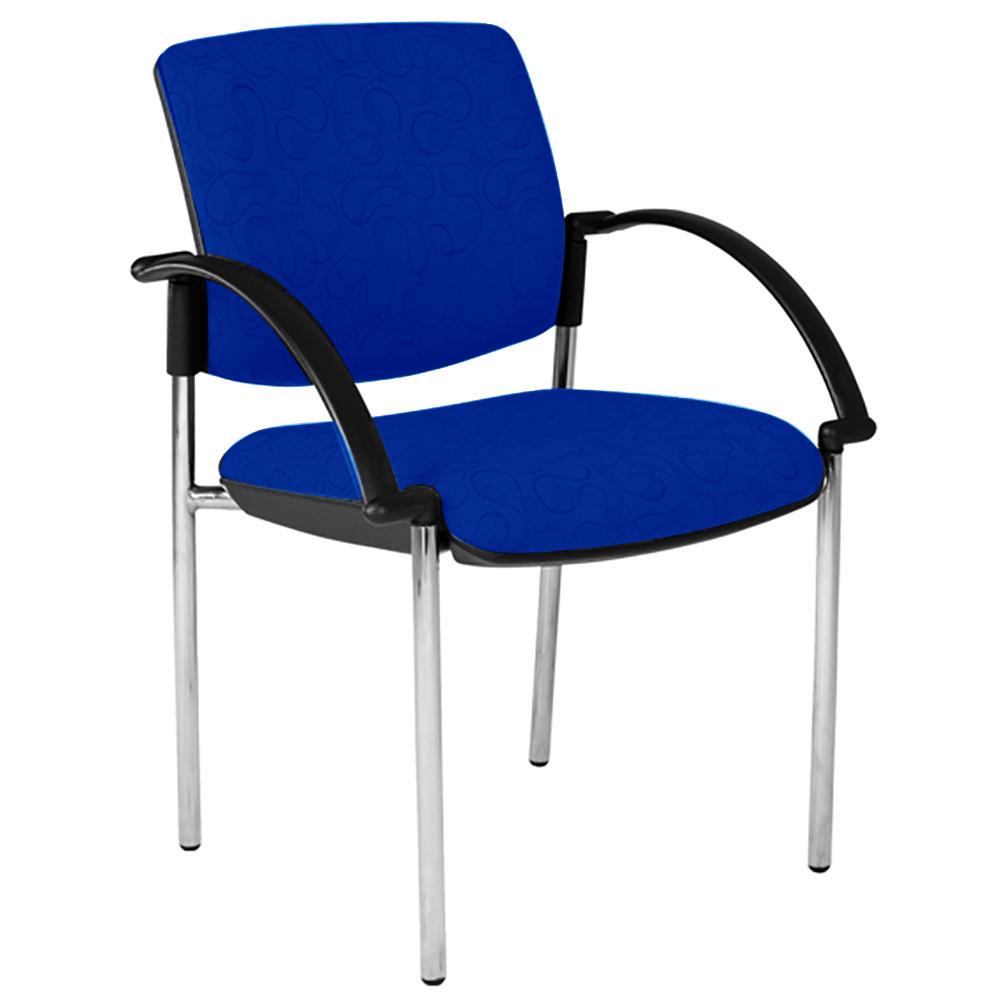 Maxi 4 Leg White Frame Visitor Chair with Arms