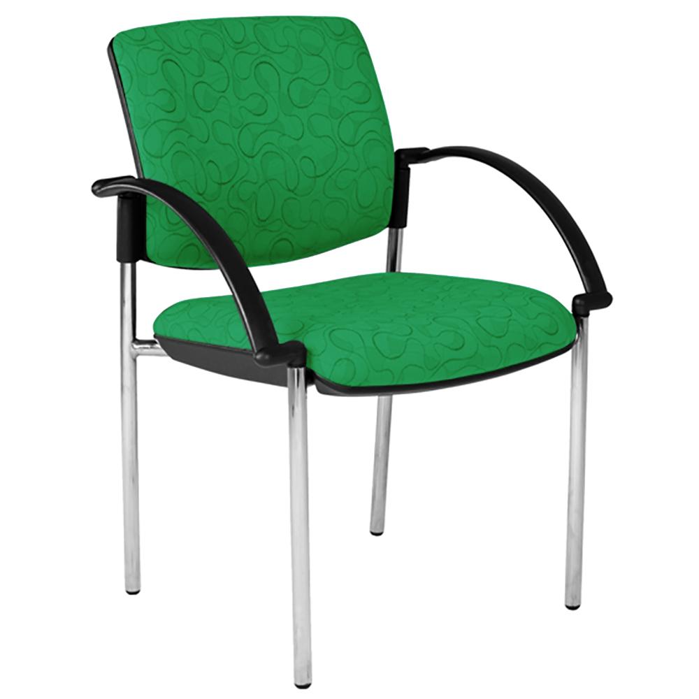 Maxi 4 Leg White Frame Visitor Chair with Arms