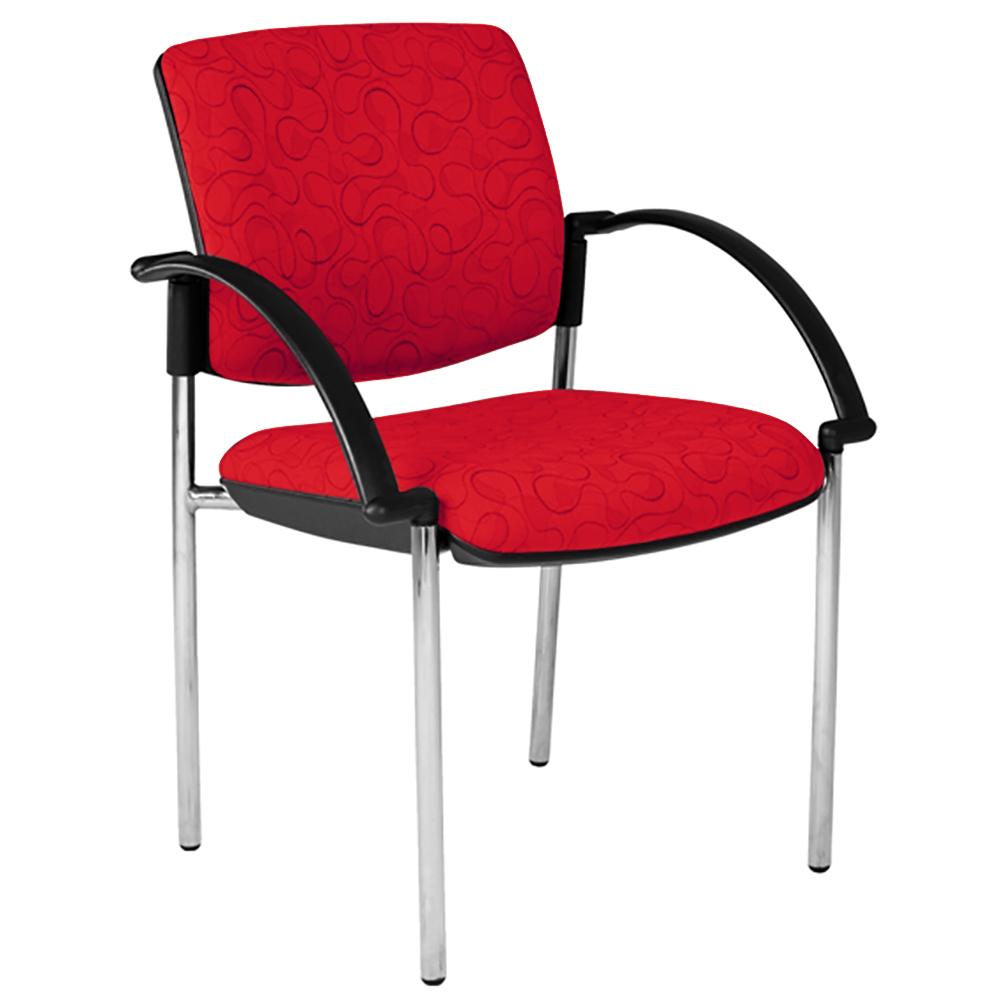 Maxi 4 Leg White Frame Visitor Chair with Arms