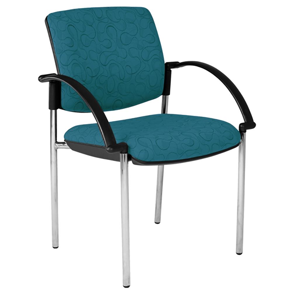 Maxi 4 Leg White Frame Visitor Chair with Arms
