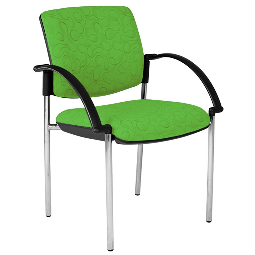 Maxi 4 Leg White Frame Visitor Chair with Arms