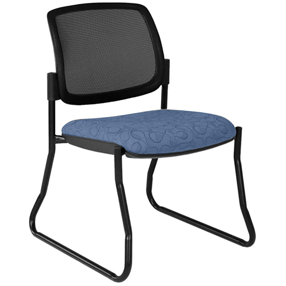 Maxi Sled Mesh Back Black Frame Visitor Chair