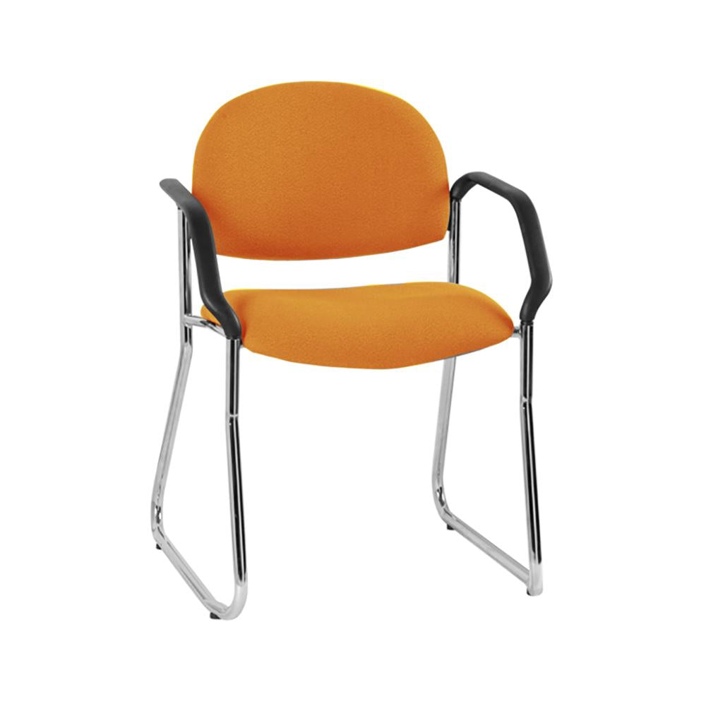 Vera Chrome Sled Base Chair with Arms