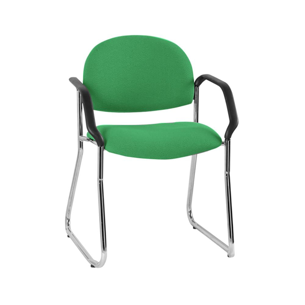 Vera Chrome Sled Base Chair with Arms