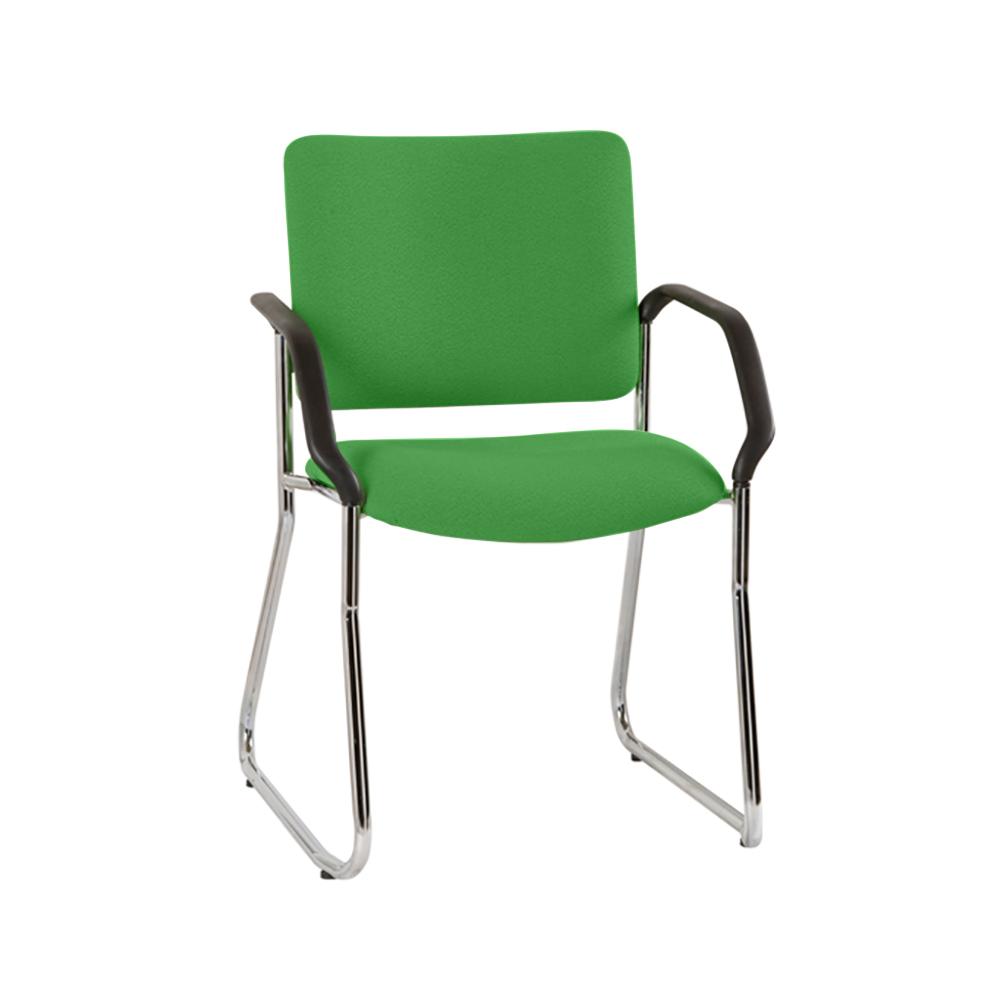 Vera High Back Chrome Sled Base Chair with Arms