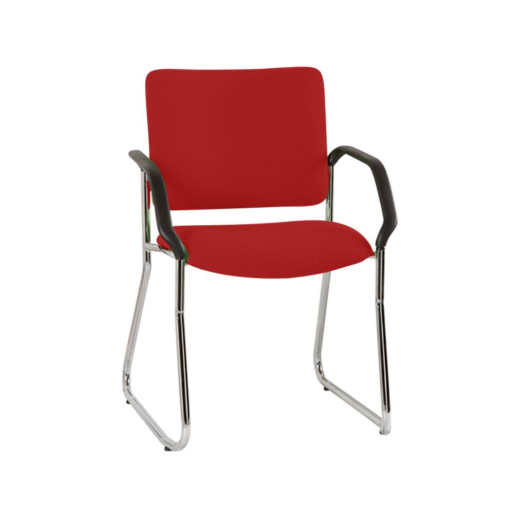 Vera High Back Chrome Sled Base Chair with Arms