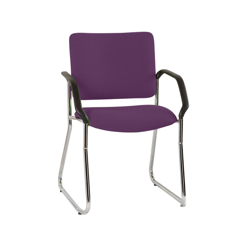 Vera High Back Chrome Sled Base Chair with Arms
