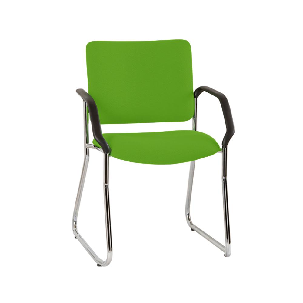Vera High Back Chrome Sled Base Chair with Arms