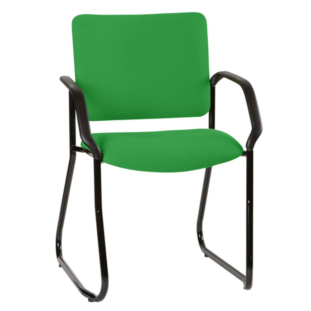 Vera Sled High Back Visitor Chair with Arms