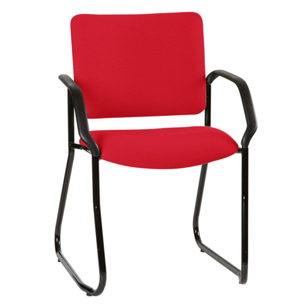 Vera Sled High Back Visitor Chair with Arms