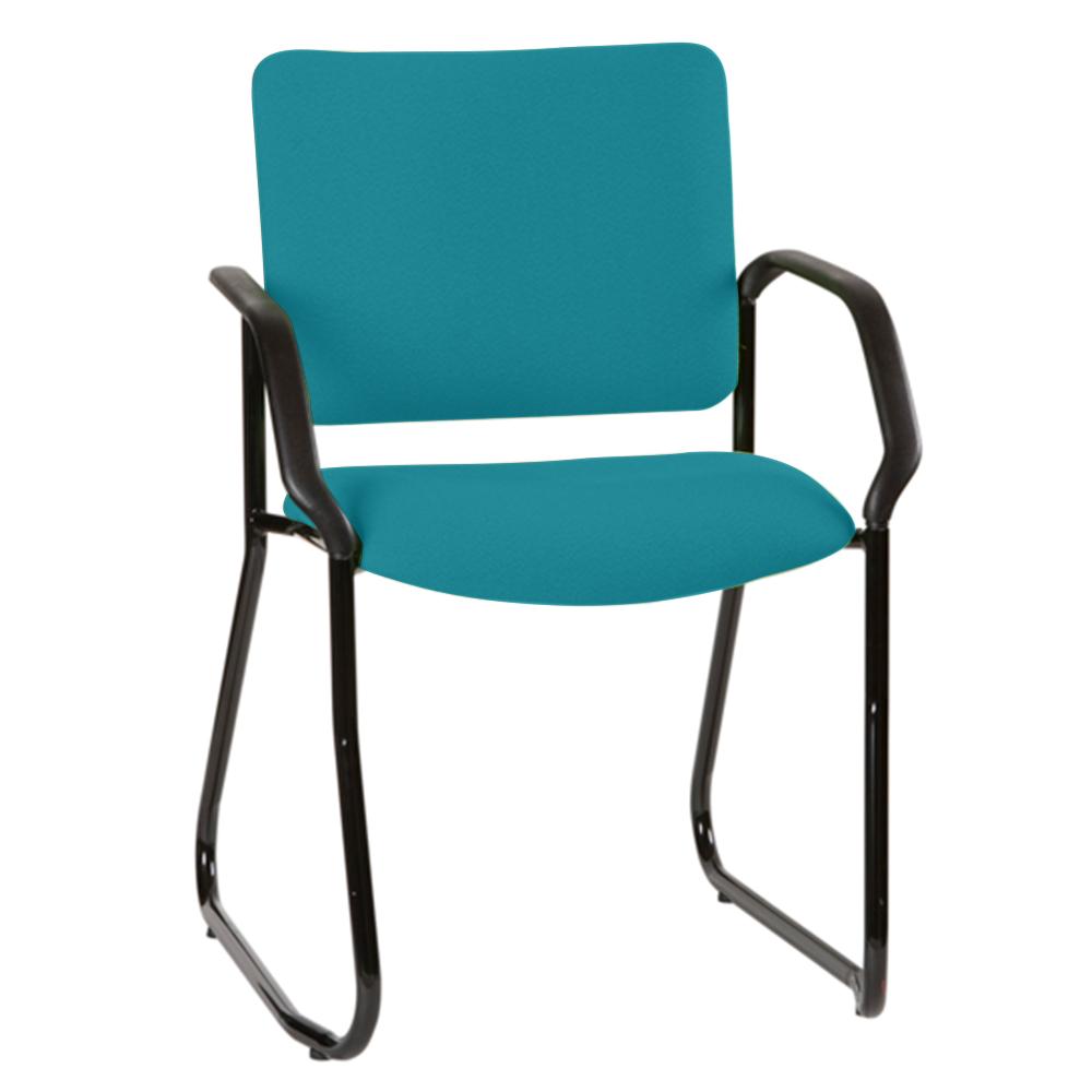 Vera Sled High Back Visitor Chair with Arms