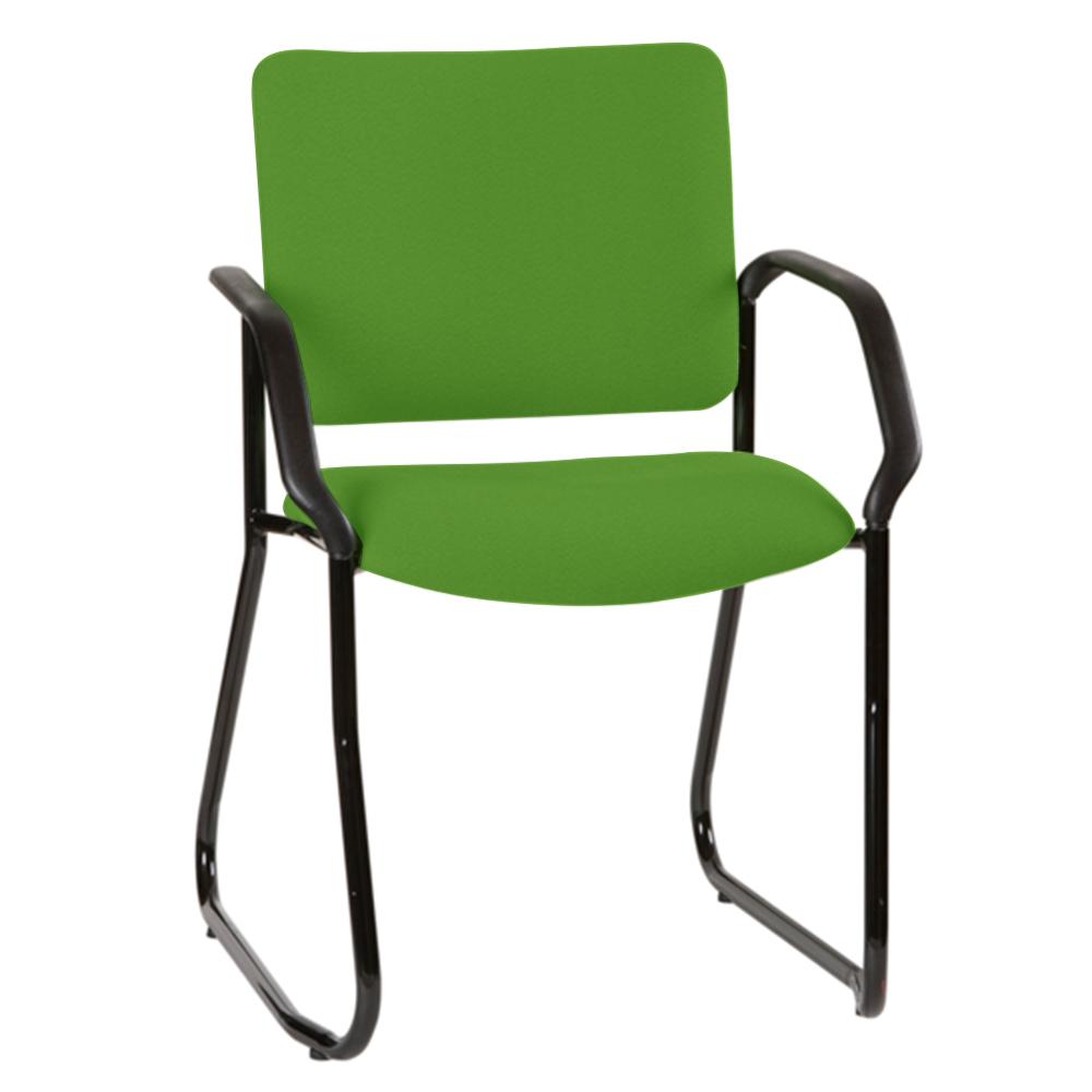 Vera Sled High Back Visitor Chair with Arms
