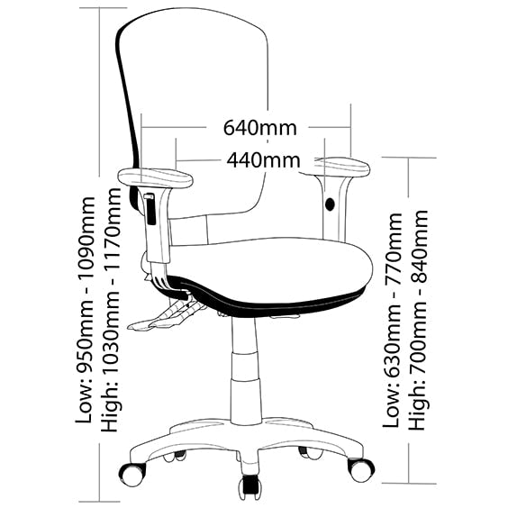 Aqua High Back Ergonomic Office Chair with Arms